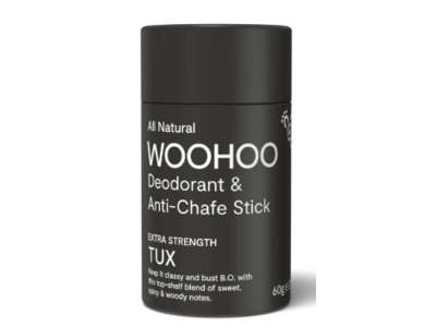 Woohoo All Natural Deodorant & Anti-Chafe Stick, Tux, 2.12 oz/60 g