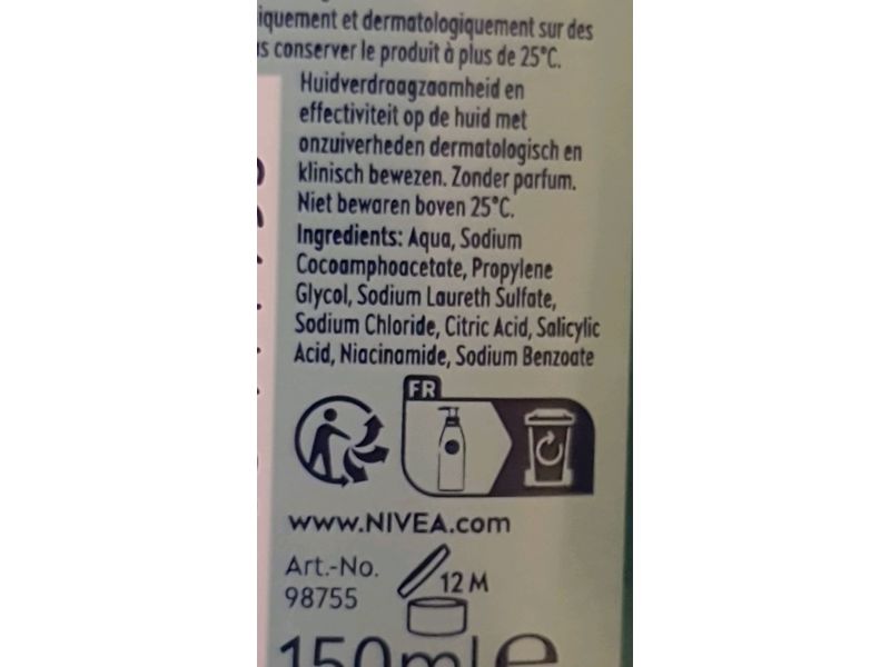 Nivea Derma Skin Clear Facial Cleansing Gel, 150 mL