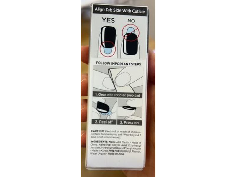 Impress Color Press - On Manicure Nails, All Black, 30 Count