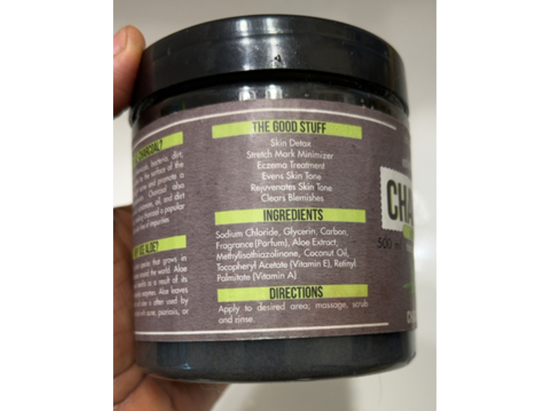 Urban Hydration Natural Coconut Oil Body Scrub, Charcoal + Aloe, 16.9 fl oz/500 mL