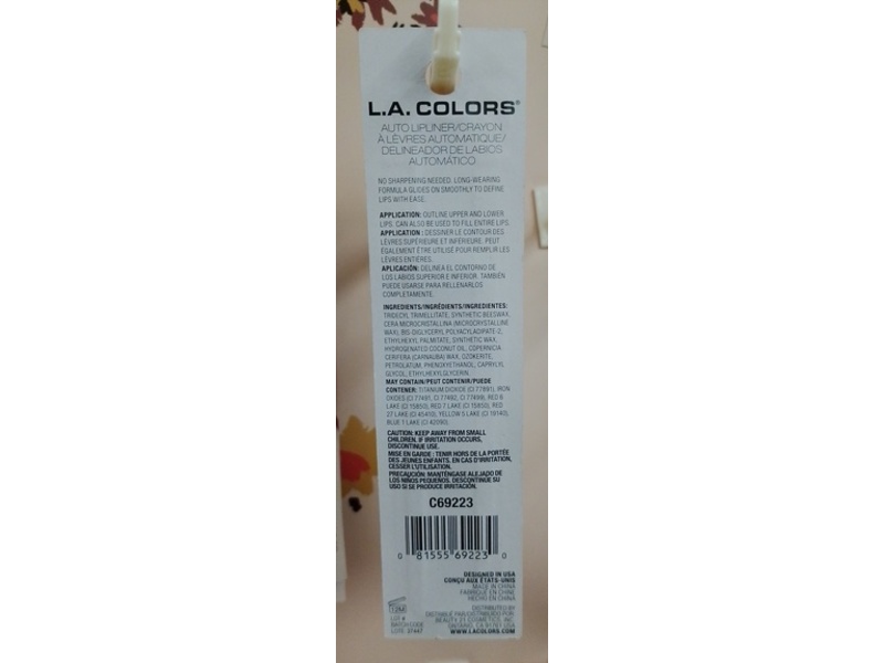 L.A Colors Auto Lip Liner, C69223 Miss You, 0.01 oz/0.3 g