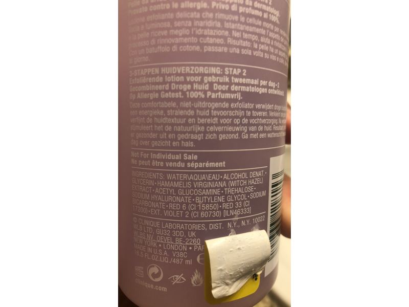 Clinique Clarifying Lotion Exfoliator 2, 16.5 fl oz/487 mL
