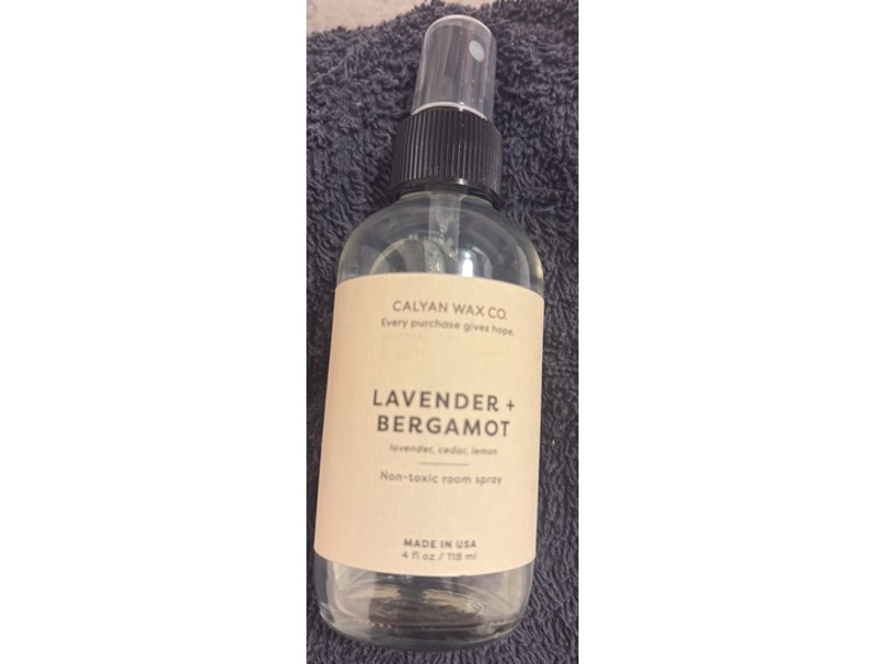 Calyan Wax Co. Non-Toxic Room Spray, Lavender + Bergamot, 4 fl oz/118 mL