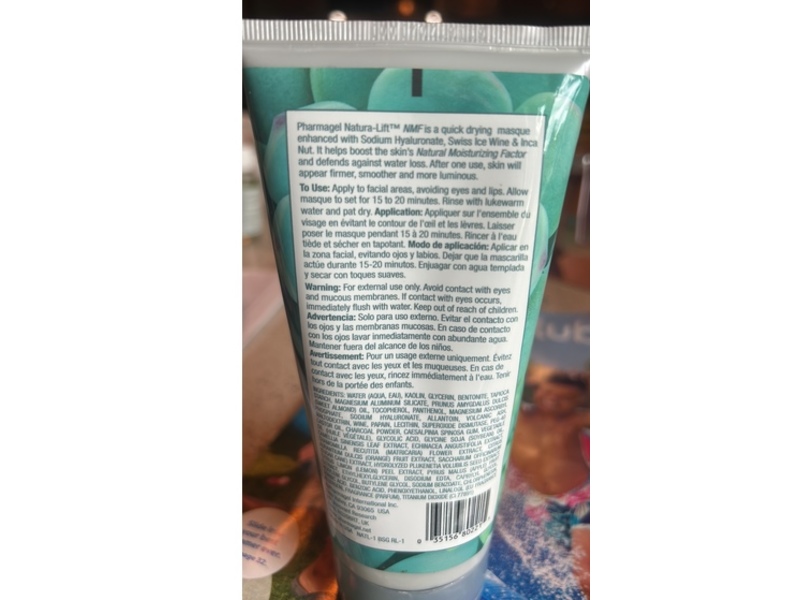 Pharmagel Natura-Lift Hydrating Lifting Facial Masque, Vitamins & Humectants, 6 oz/170 g