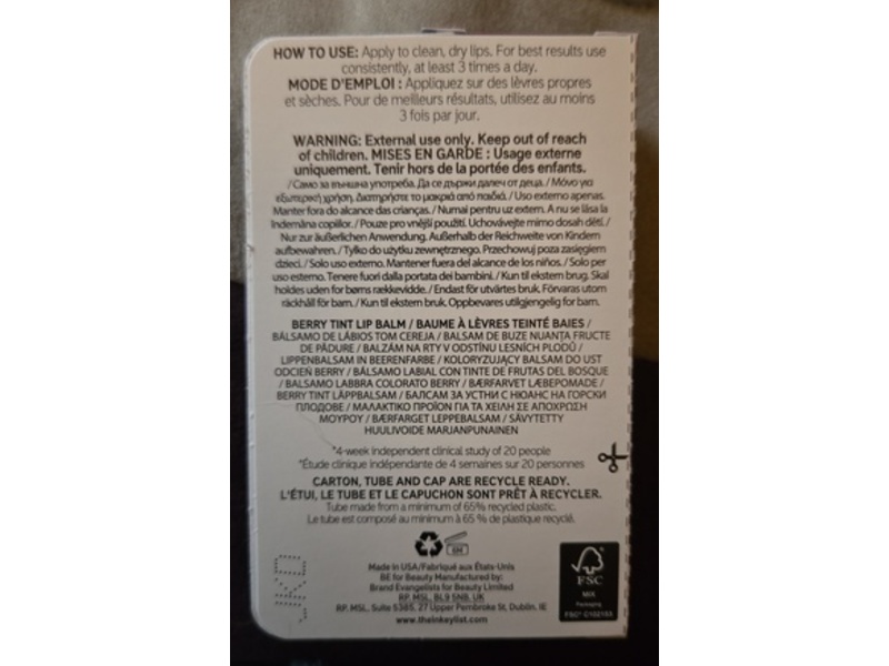 The Inkey List Tripeptide Plumping Lip Balm, Berry Tint, 0.33 fl oz/10 mL