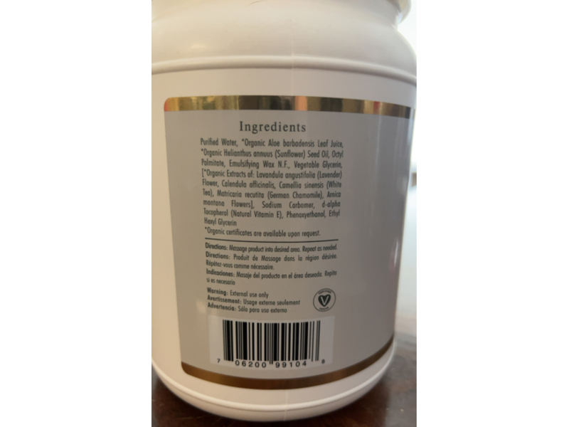 Sacred Earth Botanicals Vegan Massage Cream, 64 fl oz/1.89 L