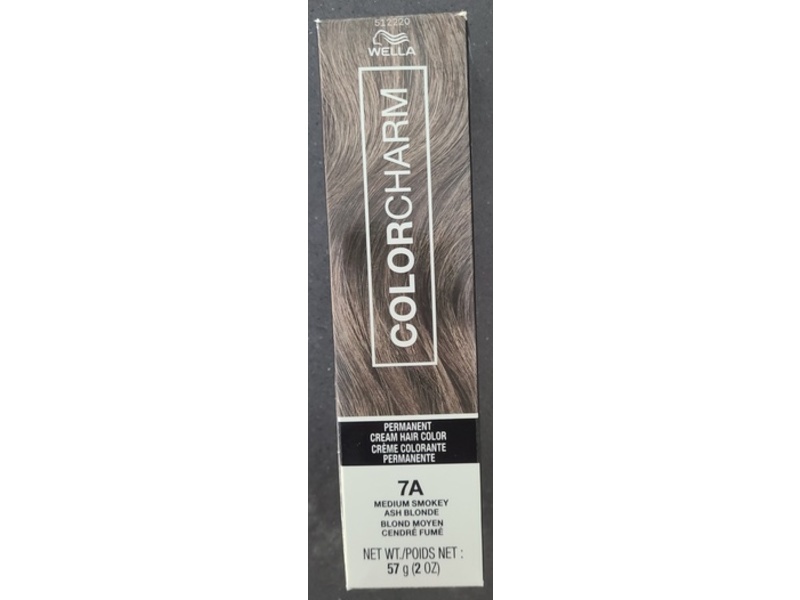 Wella Color Charm Permanent Cream Hair Color, 7A Medium Smokey Ash Blonde, 2 oz/57 g