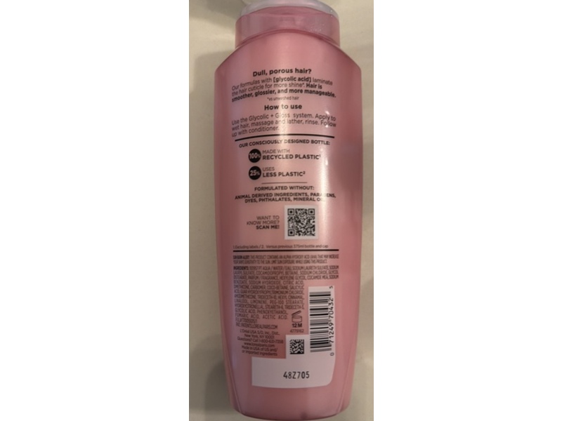 L'Oreal Paris Elvive Shine Boosting Shampoo, Glycolic + Gloss, 12.6 fl oz/375 mL