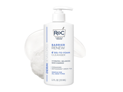RoC Barrier Renew Gel To Foam Cleanser, 12 fl oz/355 mL