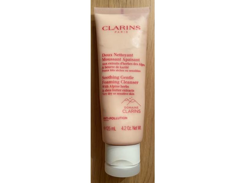 Clarins Paris Soothing Gentle Foaming Cleanser, Anti-Pollution, 4.2 oz/125 mL