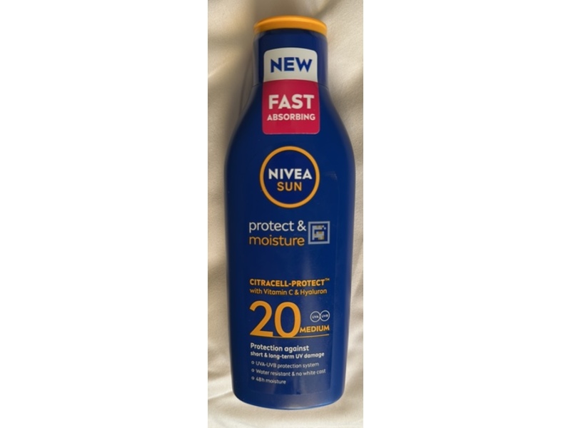 Nivea Sun Protect & Moisture Sun Lotion, SPF 20 Medium, 200 mL