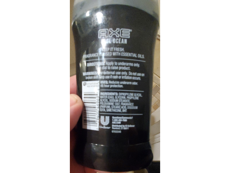 Axe Cool Ocean Deodorant, Light Scent, 3 oz/85 g, Pack Of 4