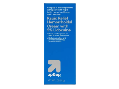 Up & Up Rapid Relief Hemorrhoid Cream, 5% Lidocaine, 1 oz/28 g