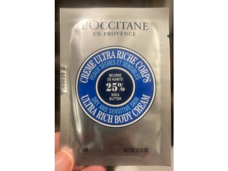 L'Occitane En Provence Ultra Rich Body Cream, Shea Butter, 0.2 oz/6 mL