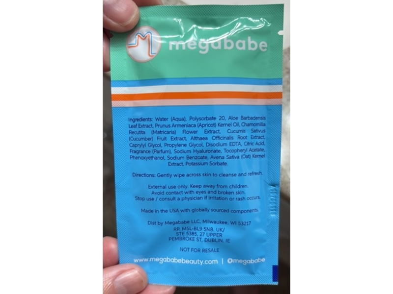 Megababe Shower Sheets Body Cleansing Cloths, Cucumber Mint, 10 Count
