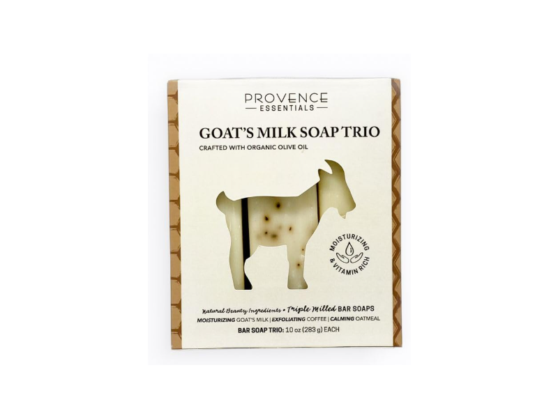Provence Essentials Goat's Milk Soap Trio, Goat's Milk & Coffee & Oatmeal, 10 oz/283 g