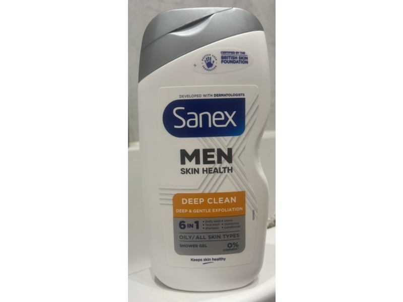 Sanex Men Skin Health 6 In 1 Shower Gel, Deep Clean, 400 mL