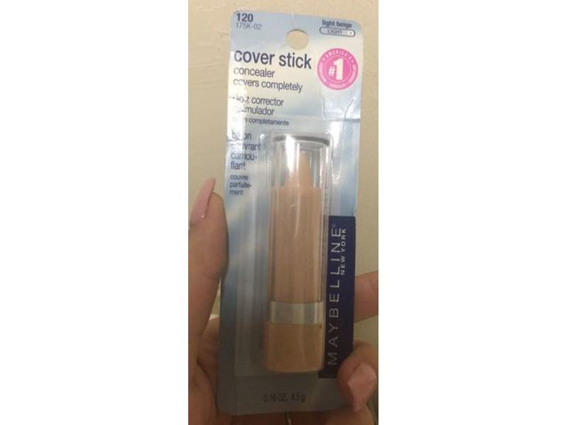 Maybelline Cover Stick Corrector Concealer, 120 Light Beige, 0.16 oz/4.5 g