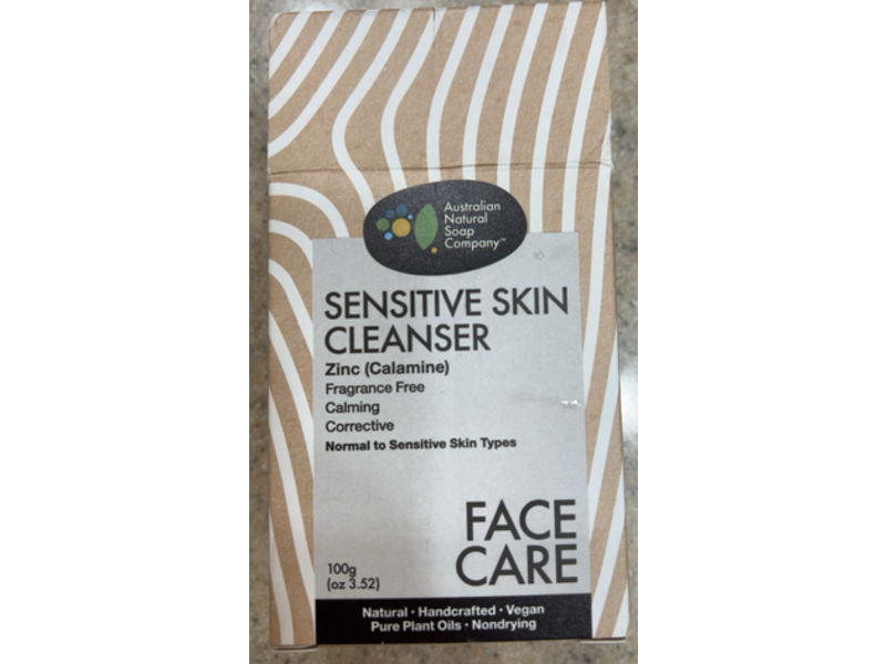 Australian Natural Soap Sensitive Skin Face Cleanser, Zinc (Calamine), 3.52 oz/100 g