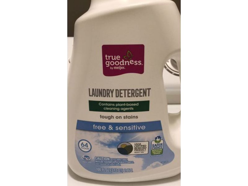 True Goodness by Meijer Laundry Detergent, Free & Sensitive, 64 Loads, 100 fl oz (2.95 L)