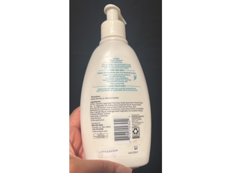 Aveeno Calm + Restore Gel Moisturizer, Frgarance Free, 12 oz/340 g