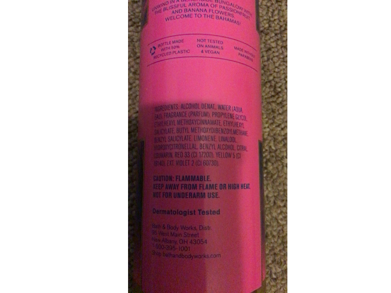 Bath & Body Works Fine Fragrance Mist Bahamas Passionfruit & Banana Flower, 8 fl oz/236 mL