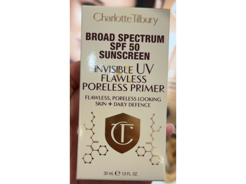 Charlotte Tilbury Invisible UV Flawless Poreless Primer, SPF 50, 1.0 fl oz/30 mL
