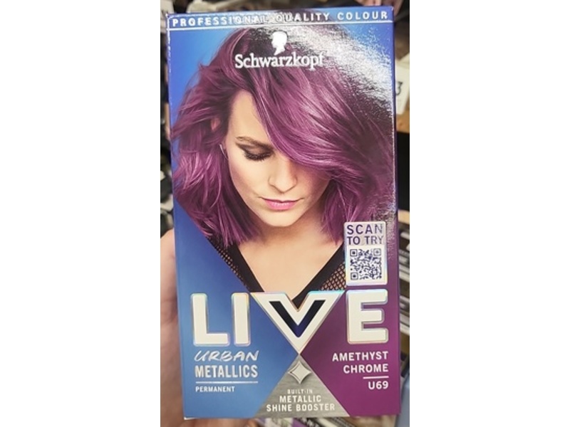 Schwarzkopf Live Urban Metallics Permanent Hair Color Kit, U69 Amethyst Chrome