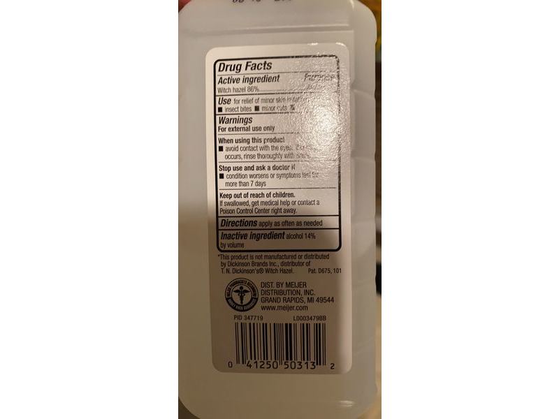 Meijer Witch Hazel Astringent, Face & Body, 16 fl oz/473 mL