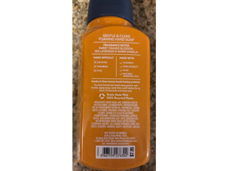 Bath & Body Works Gentle & Clean Foaming Hand Soap, Sweet Orange Blossom, 8.75 fl oz/259 mL