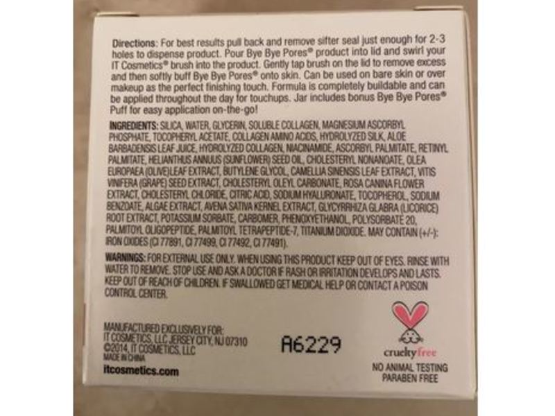 It Cosmetics Bye Bye Pores Tinted Skin-Blurring Finishing Powder, Medium, 0.24 oz/6.8 g