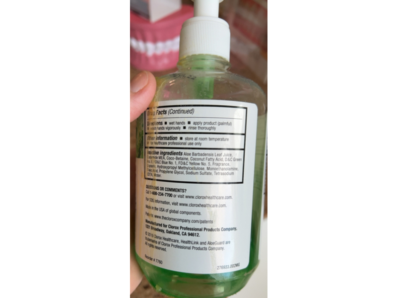 Clorox Healthcare AloeGuard Antimicrobial Soap, 18 fl oz/532 mL