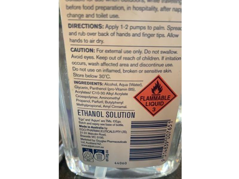 Aqium Antibacterial Hand Sanitiser, 375 mL