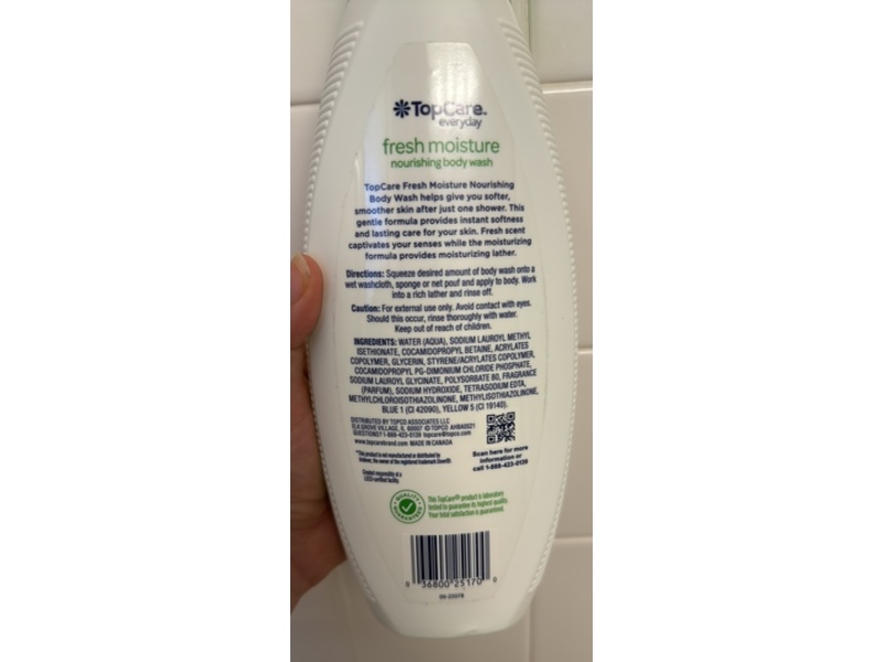 TopCare Fresh Moisture Nourishing Body Wash, Cucumber & Green Tea, 24 fl oz/710 mL