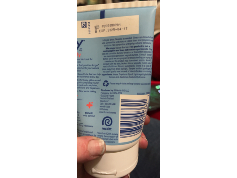 K-Y Water Based Personal Lubricant, Jelly, 7 oz/198 g