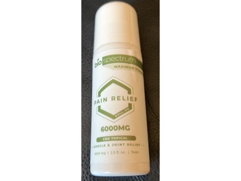 Biospectrum CBD Topical Pain Relief Roll On, Maximum Strength, 2.5 fl oz/74 mL