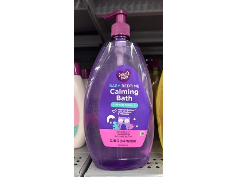 Parent's Choice Baby Bedtime Calming Bath, Tear Free Formula, 27.1 fl oz/800 mL