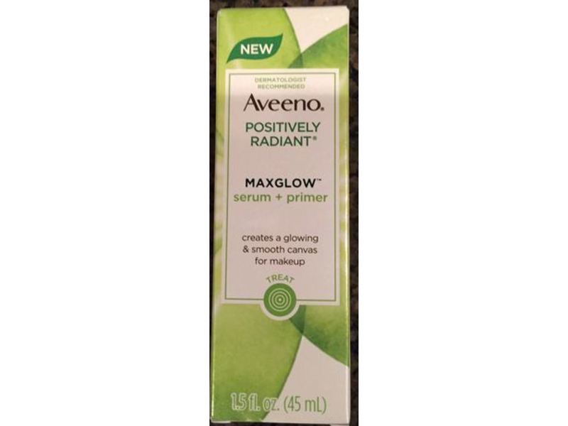 Aveeno Positively Radiant Max Glow, Serum + Primer, 1.5 fl oz/45 mL