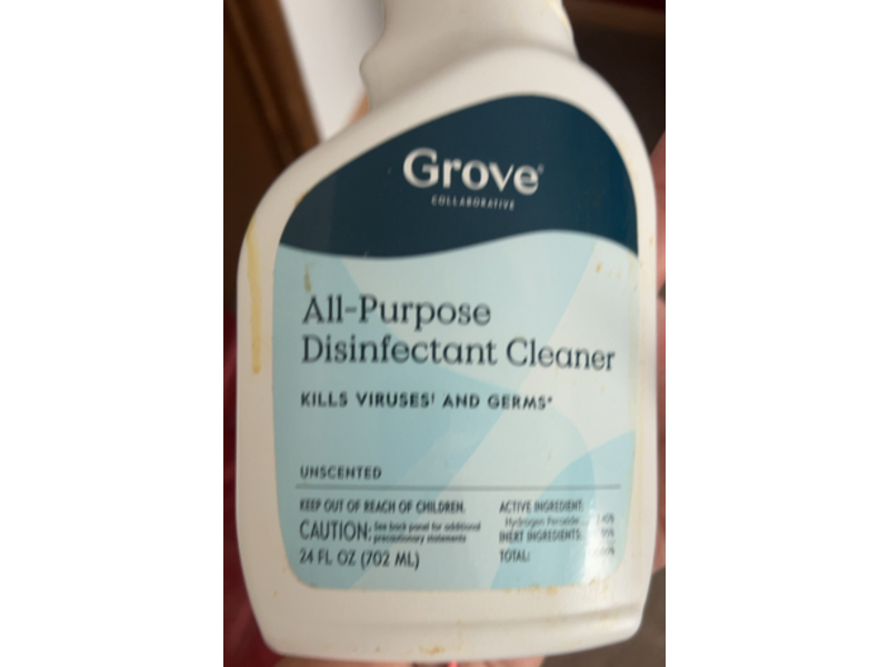 Grove All Purpose Disinfectant Cleaner, Unscented, 24 fl oz/702 mL