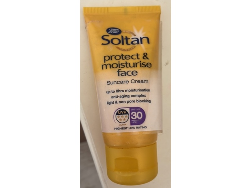 Boots Soltan Protect & Moisturise Face Suncare Cream, SPF 30, 50 mL