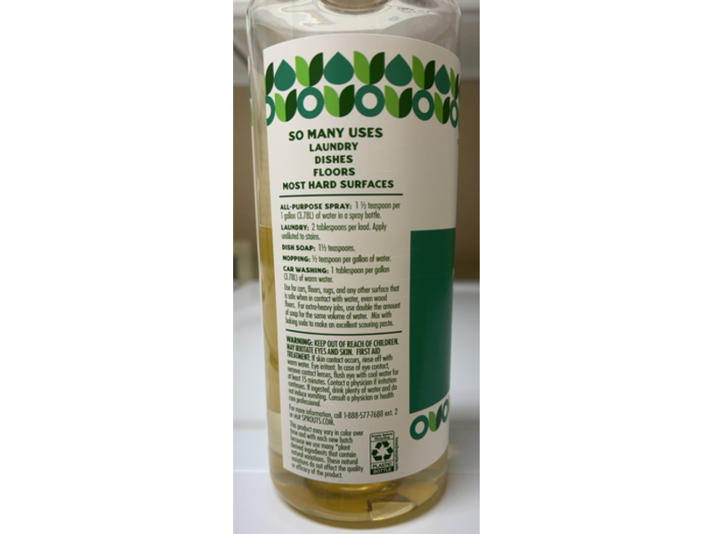 Sprouts Farmers Market, Biodegradable Multi Use Cleaner, 31 fl oz/917 mL