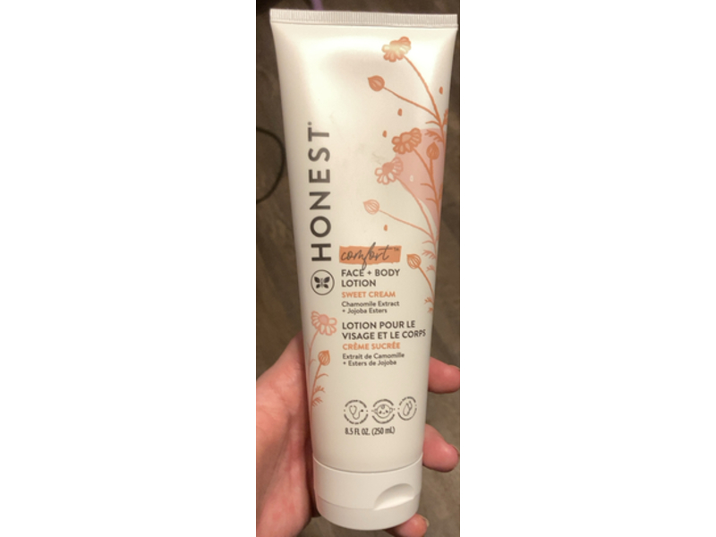 Honest Comfort Face + Body Lotion, Sweet Cream, Chamomile Extract + Jojoba Extract, 8.5 fl oz/250 mL