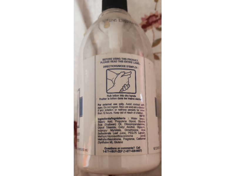 Zep Moisturizing Lotion, 16.91 fl oz/500 mL
