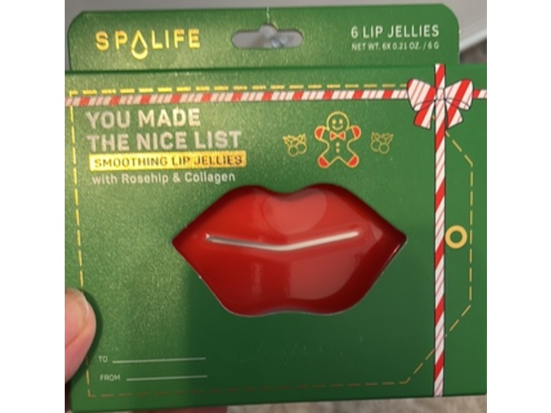 SpaLife You Made The Nice List Smoothing Lip Jellies, Rosehip & Collagen, 0.21 oz/6 g, 6 Count