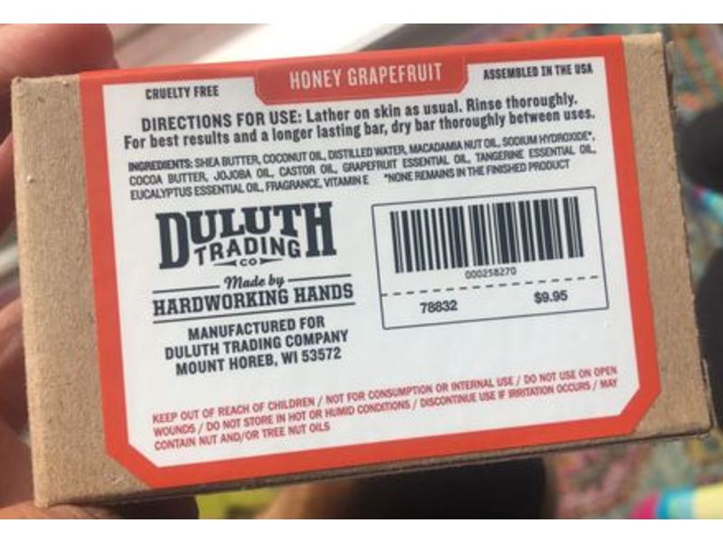 Duluth Trading Company Spit & Polish Shea Butter Soap, Honey Grapefruit, 5.5 oz
