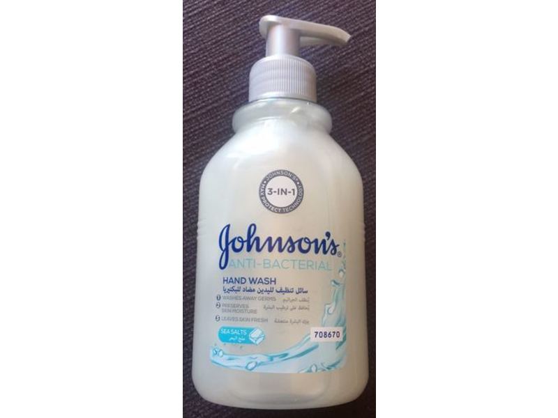 Johnson's 3-In-1 Anti-Bacterial Hand Wash, Sea Salts, 300 ml