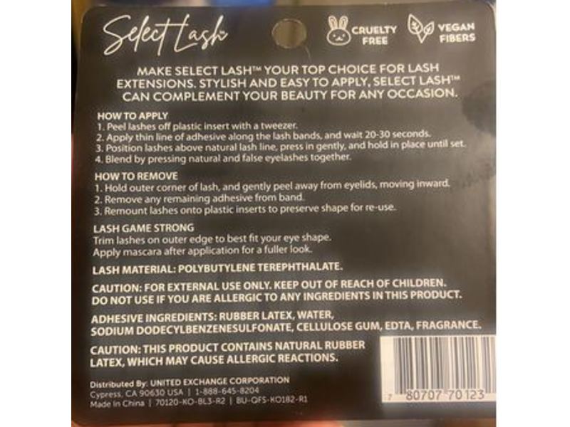 Select Lash Flirt Lashes w/Adhesive, Black, 1 pair