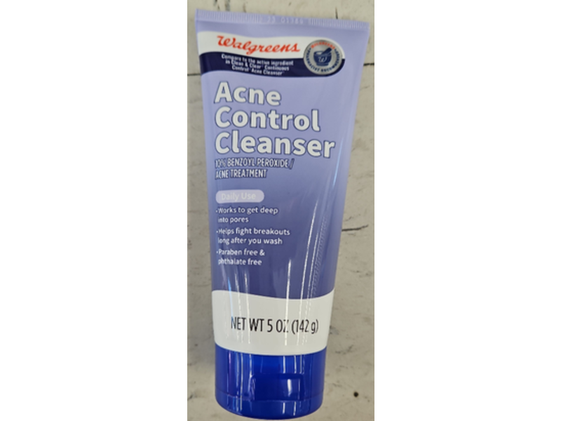 Walgreens Acne Control Cleanser, Benzoyl Peroxide, 5 oz/142 g