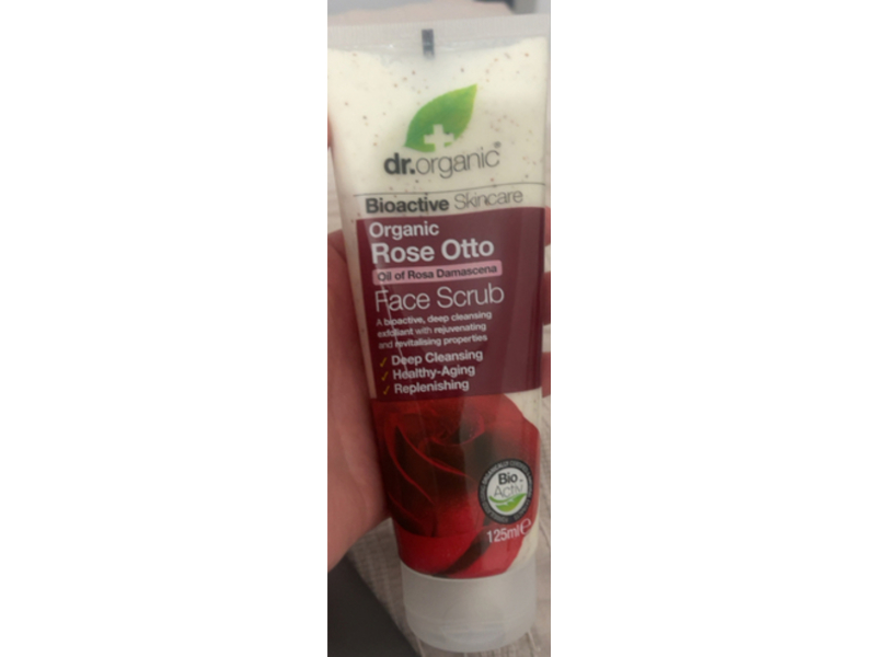 Dr.Organic Face Scrub, Rose Otto, 125 mL