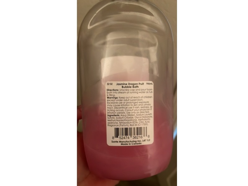 Eve St. Claire Moisturizing Bubble Bath, Jasmine Dragon Fruit, 32 fl oz/946 mL